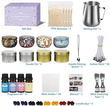 Load image into Gallery viewer, Craft with Love DIY Candle Making Kit Scented Candles Supplies for Beginners with 4 Pack x 200g 100% Natural Beeswax, Fragrance Oils, Pouring Pot, Candle Wicks, Candle Tins etc.